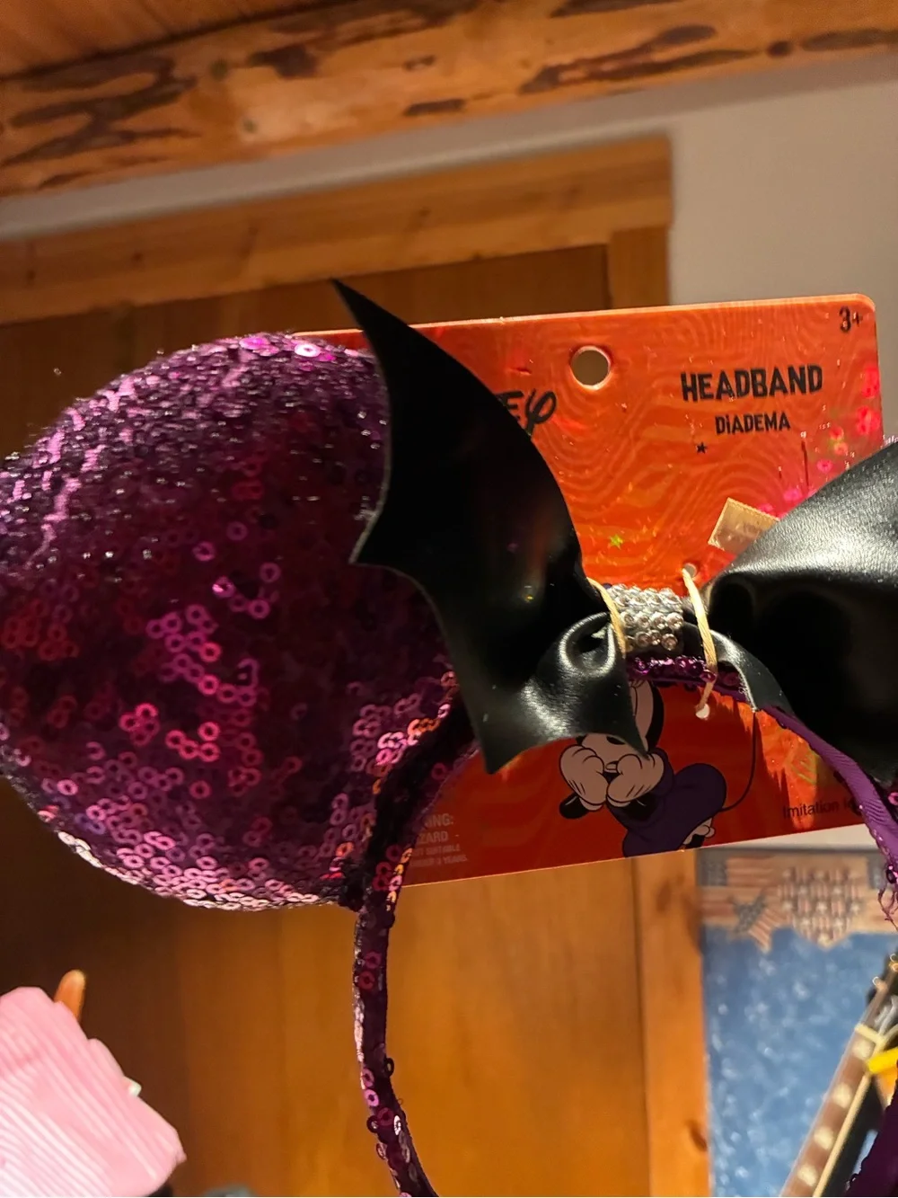 NWT Collectible Disney Mickey Mouse Ears Halloween Purple with Black Bat